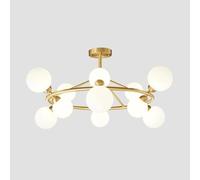 Umbratica Lámpara de araña de círculo Simple G9, lámpara de Techo Colgante de luz Moderna Dorada de 12 Cabezas, para iluminación y linternas de Dormitorio de Sala de Estar/Negro/8 Cabezas