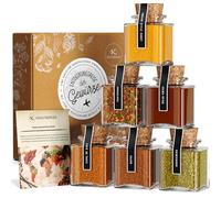 UMBRELLA® Caja Regalo de Especias Ecológicas - 6 Mezclas Exóticas de Todo el Mundo con Recetas - Set Premium para Amantes de la Cocina, Ideal para Navidad, Día de la Madre, Día del Padre