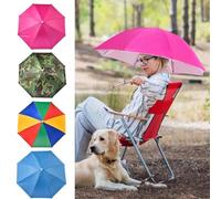Umbrella Hat - Hands Free Folding Headwear, Adjustable Outdoor Sun Rain Protection Cap with Lightweight Compact Design, Shield Function, Ideal for Fishing Golf Camping Beach Gardening Adventures