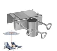 Umbrella Holder on Deck Railing, Heavy Duty Outdoor Solution, Portable Base Pole Support, Space Saving Stability for Balcony, Patio, Pool, Beach, Camping, Fishing, 4.72x6.3x1.77 inches