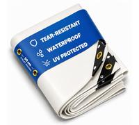 UMBRELLA® Lona de protección 650 g/m² 4x5 m (20 m²) Blanco - Lona de PVC Resistente al desgarro, 100% Impermeable y Resistente a los Rayos UV, Ojales de latón - para camión, leña, Piscina y jardín