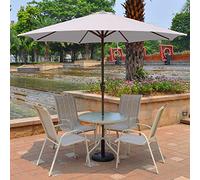 Umbrella para Paraguas Parasol Paraguas para el Paraguas al Aire Libre con 8 Costillas de Hierro para Oasis de Patio Trasero, Paraguas Solar de 106.3 ", fácil de armar (Color: Beige)