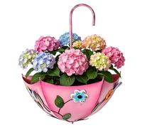 Umbrella Shaped Planter - Inverted Umbrella Garden Pot, Farmhouse Style Wall Decor with Efficient Drainage System, Hanging Vessel, Rustic Outdoor Accent, Artistic Planting Container for Garden