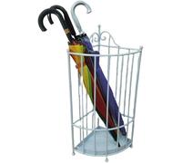 Umbrella Stand, soporte para paraguas de metal para el almacenamiento del pasillo de la oficina en casa con bandeja de fuga de agua de lluvia inferior, soporte clásico para caminar de hueco, blanco,
