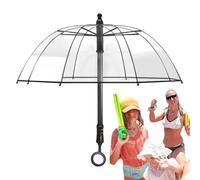 Umbrella Water Squirter, Transparent Water Spray Toy, Long Handle Rain Shelter, Interactive Prank Play Game for Adults Boys Girls, Outdoor Fun Fight Accessory, 410 Grams