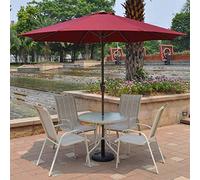 Umbrilla para Paraguas Parasol Paraguas para el Paraguas al Aire Libre con 8 Costillas de Hierro para Oasis de Patio Trasero, Paraguas Solar de 106.3 ", fácil de armar (Color: Rojo)