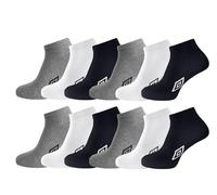 Umbro - 12 pares de calcetines deportivos para hombre, Negro, blanco, gris, 9-12