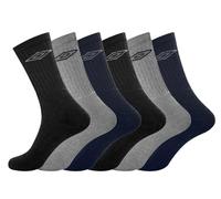Umbro - Calcetines deportivos para hombre (paquete de 6 pares) de algodón rico y transpirable, Surtido, 6-8.5