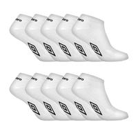 Umbro Calcetines Tobilleros Hombre y Mujer 39-42, Pack de 10, Blanco