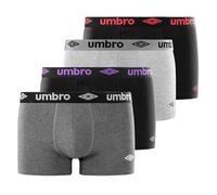 Umbro Calzoncillos Hombre Boxer Algodón, Pack de 4, Negro X4B (S)