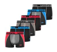 Umbro Calzoncillos Hombre Boxer Deporte, Pack de 6, Negro Tec (S)