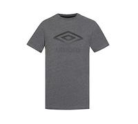 UMBRO Camiseta de algodón Big Logo para hombre, camiseta mixta, gris, L