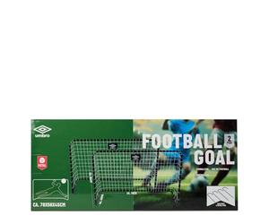 Umbro Juego de 2 porterías de fútbol, Incluye 4 Ganchos para el Suelo, 78 x 56 x 45 cm, Metal, Color Negro