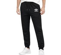 Umbro - Pantalones de chándal Largos, de algodón Ligero para Hombre, Deportivos Ligeros Ideales para casa, Gimnasio, Correr, Actividades Deportivas, Correr y Tiempo Libre, Negro, XL