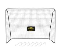 Umbro Portería de fútbol 300 x 120 x 205 cm - Puerta Grande - Juguete de jardín para niños y Adultos - Montaje rápido - Objetivo de Entrenamiento - Metal, Negro/Amarillo