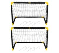 Umbro Portería de fútbol - 90 × 59 × 61 cm - Juego de 2 porterías - Portería de fútbol plegable - Fácil de guardar - Objetivo de entrenamiento para niños y adultos - Plástico - Negro/Amarillo