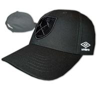 Umbro West Ham United Negro 3D Gorra WHUFC Basecap Hammers Fan Gorro