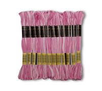 UMC STAG Paquete de 12 hilos de bordado de alta calidad, madejas 100% algodón egipcio de primera calidad, hilo de bordado de punto de cruz, certificado Oeko TEX, ideal para artes y manualidades (rosa