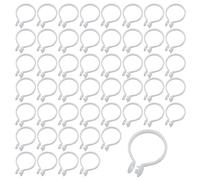 UMCHU 50 Piezas Argollas para Cortinas,Anillo para Barra de Cortina de Ducha Redonda,Anillos Abiertos,para Cortinas y Barras(Blanco)