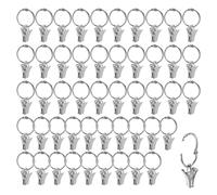 UMCHU 50 Piezas Clips para Cortinas,Diseño Circular abrible,para Colgar Cortinas de Ventana,Ducha,Fotos(Diámetro Interior del círculo 17 mm)