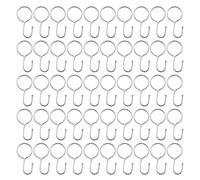 UMCHU 50 Piezas Metal Ganchos de Cortina,Ganchos de Cortina de una Pieza,Ganchos de Cortina de Plata,para Cortina de Puerta y duchain