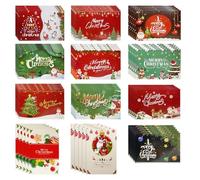 UMCHU 60 Piezas Tarjetas de Navidad,tarjetas de felicitación en blanco,Tarjetas Postales de Navidad Para Año Nuevo,12 Diseños Únicos,para saludos familia, amigos