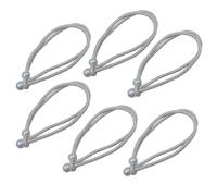 UMCHU Cinturón de 6 Piezas de Cuerda Trenzada para Cortina, Respaldo de Cortina con Cuentas de 40cm, para Salón, Dormitorio, Cafetería (Gris Plata)