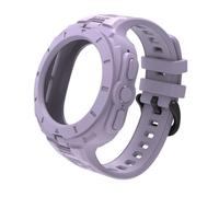 UMCNVV 2IN1 Case Silicone Watch Band for Samsung ultra 47mm Watch Sports Strap of Solid color integrated Watchbands(Purple)