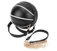 UMDHAIYI Bolso de Baloncesto para Mujer, Bolso con Forma de Baloncesto, Bandolera Mensajero, Bolso de Hombro para Compras Escolares, Viajes (Negra)