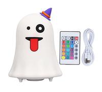 UMDHAIYI Lámpara de noche LED de silicona, sensor táctil, 7 colores cambiantes, carga USB, luz nocturna fantasma con control remoto para Halloween
