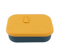 UMDHAIYI Lonchera rectangular de silicona a prueba de fugas con 3 compartimentos divididos para niños y adultos (amarillo)