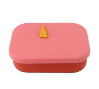 UMDHAIYI Lonchera rectangular de silicona a prueba de fugas con 3 compartimentos divididos para niños y adultos (rosa)