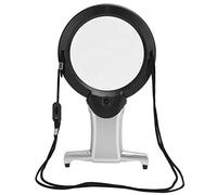 UMDHAIYI Lupa de lectura LED dual de 2 a 6 aumentos, lupa de trabajo de mesa multifunción para uso en el cuello