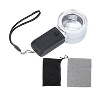 UMDHAIYI Lupa iluminada de mano con aumento de 30X, 3 luces LED, 1 luz UV, lupa de bolsillo multifunción (Plata)