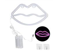 UMDHAIYI Luz de neón LED con forma de labio, decoración con USB o con pilas, luz nocturna para dormitorio, Bar, Festival