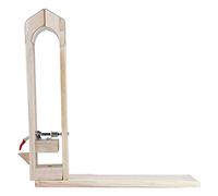 UMDHAIYI Pony de costura artesanal de cuero, para peletería, trabajo pesado, madera de haya y acero, con base de gancho y bucle, dos orificios de posicionamiento, abrazadera de