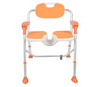 UMDHAIYI Silla de ducha plegable de aleación de aluminio, antideslizante, ventosa resistente al agua, almohadilla para pies, taburete de baño, silla para ancianos y mujeres embarazadas