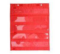 UMDHAIYI Tabla de bolsillo transparente de 5 filas para enseñar vocabulario, palabras que riman, ecuaciones matemáticas con imanes incorporados para pizarra blanca en colores (Roja)