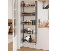 UMDONX Estante Estrecho para Baño de 5 Niveles, Organizador de Metal Estrecho para Baño y Cocina, Multiusos para Espacios Pequeños (Negro)