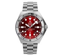 UMF RUHLA Flotador de combate 1928M-7, color rojo, edición limitada 2025-42 mm, carcasa de acero inoxidable, bisel de cerámica, cristal de zafiro, automático NH35A, banda de acero inoxidable