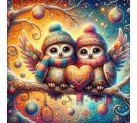 Umfarvt 5D Angel Owl Diamond Painting Kits for Adults Kids,DIY Square Full Drill diamond art painting kits,Canvas Embroidery Diamond Art Craft for Home Wall Decor 40x40cm