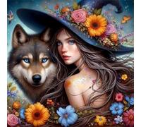 Umfarvt 5D Animal Beauties Diamond Painting Kits for Adults Kids,DIY Round Full Drill diamond art painting kits,Canvas Embroidery Diamond Art Craft for Home Wall Decor 50x50cm