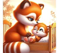 Umfarvt 5D Animal Family Diamond Painting Kits for Adults Kids,DIY Square Full Drill diamond art painting kits,Canvas Embroidery Diamond Art Craft for Home Wall Decor 50x50cm