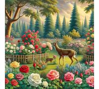 Umfarvt 5D Animales de jardín Diamond Painting Kit Completo,diamond painting Art kit para Adultos,DIY Round Cristal Pintura de Diamante Bordado Punto de Cruz Manualidades para Decor Hogar 30x30cm