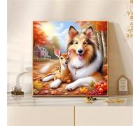 Umfarvt 5D Animals Dogs Diamond Painting Kits for Adults Kids,DIY Square Full Drill diamond art painting kits,Canvas Embroidery Diamond Art Craft for Home Wall Decor 100x100cm