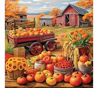 Umfarvt 5D Autumn Harvest Diamond Painting Kits for Adults Kids,DIY Square Full Drill diamond art painting kits,Canvas Embroidery Diamond Art Craft for Home Wall Decor 20x20cm
