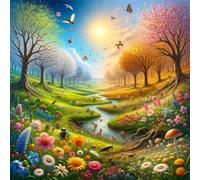 Umfarvt 5D Autumn Scenery Diamond Painting Kits for Adults Kids,DIY Round Full Drill diamond art painting kits,Canvas Embroidery Diamond Art Craft for Home Wall Decor 90x90cm
