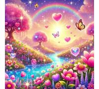 Umfarvt 5D Beautiful Colorful Nature Diamond Painting Kits for Adults Kids,DIY Square Full Drill diamond art painting kits,Canvas Embroidery Diamond Art Craft for Home Wall Decor 70x70cm