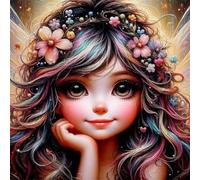Umfarvt 5D Beautiful Girl Diamond Painting Kits for Adults Kids,DIY Round Full Drill diamond art painting kits,Canvas Embroidery Diamond Art Craft for Home Wall Decor 60x60cm