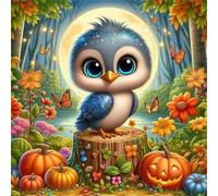 Umfarvt 5D Birds Pumpkin Diamond Painting Kits for Adults Kids,DIY Square Full Drill diamond art painting kits,Canvas Embroidery Diamond Art Craft for Home Wall Decor 90x90cm
